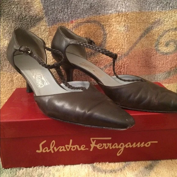 Ferragamo shoes brown sz 40 - Picture 2 of 4